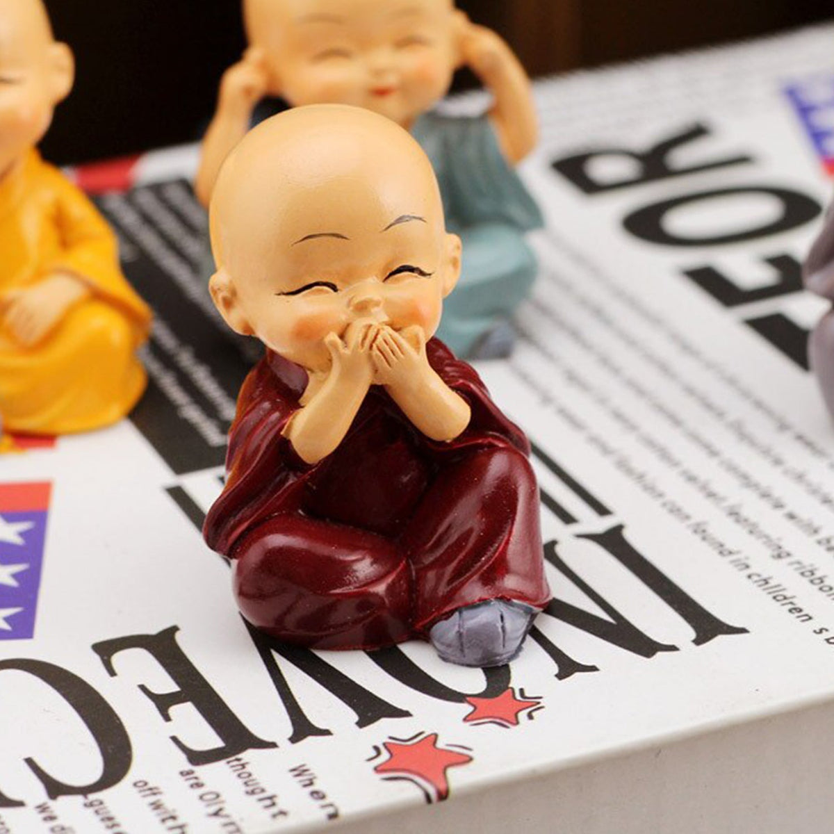 4781 Baby Buddha 4pc And Show Piece Used For Car dashboard,House ,Office And Official Decorations Etc.