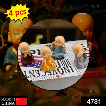 4781 Baby Buddha 4pc And Show Piece Used For Car dashboard,House ,Office And Official Decorations Etc.
