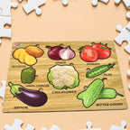 Wooden Vegetable Puzzle Learning Educational Board (1 Set 2820 Cm)